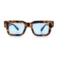 thumbnail image 3 of Hipster Thick Plastic Horn Rim Rectangle Gentleman Fashion Sunglasses Tortoise - Blue, 3 of 8