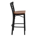 thumbnail image 2 of HERCULES Series Black Two-Slat Ladder Back Metal Restaurant Barstool - Cherry Wood Seat, 2 of 6