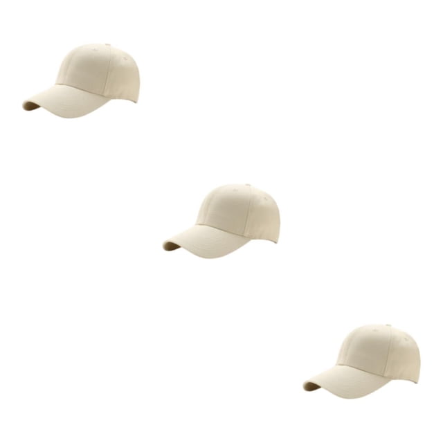 kurtrusly Sun Protection Baseball Cap Universal Size For Outdoor Adventures Universal Baseball Cap Polyester Outdoors Sun Cap beige 3Set