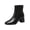 Black, variant on Women's Square Toe Block Heel Ankle Boots,Back Zip Stretch Shaft Sleek Dressy Casual Booties