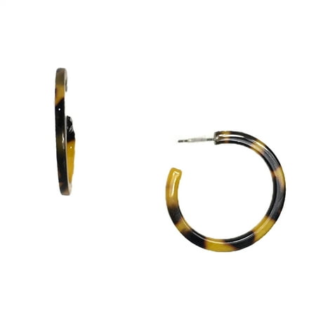 - Jewelry Collection Jillet Resin Shell Hoop Earrings, Tortoise