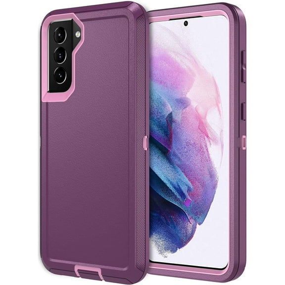 Case for Samsung Galaxy S21 6.2 inch, 【Without Screen Protector】 Heavy Duty Defender Shockproof Dustproof Anti-Scratch Cover for Samsung Galaxy S21 6.2" Purple