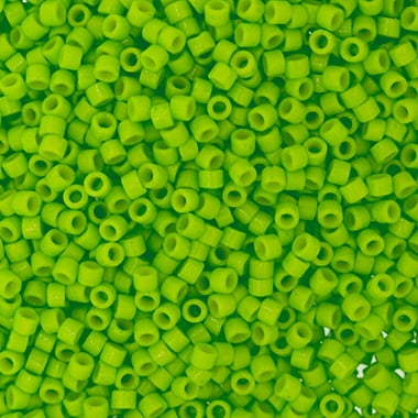 Miyuki Delica 11/0 5.2gms DB2121V Japanese Glass Seed Beads - Duracoat Opaque Dyed Neon Green - DB2121