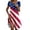 Green, variant on Women's Casual Short Sleeve Patriotic Dress, Round Neck American Flag Stars & Stripes Print Summer Midi Dress for 4th of July ,Green L