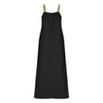 thumbnail image 4 of Rvkxad Dresses for Women 2025 Casual Spring Spaghetti Strap Beach Long Maxi Party Beach Dress Flowy Boho Linen Loose Sleeveless Sundress Black XL, 4 of 5