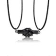 thumbnail image 1 of 1 Pair Magnetic Handshake Pendant Couple Necklaces For Lovers Best Friends Z, 1 of 2