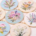 thumbnail image 3 of Kit de bordado para principiantes, kits de punto de cruz de tela para adultos, kits de inicio de bordado DIY con patrones de flores florales, 3 of 5