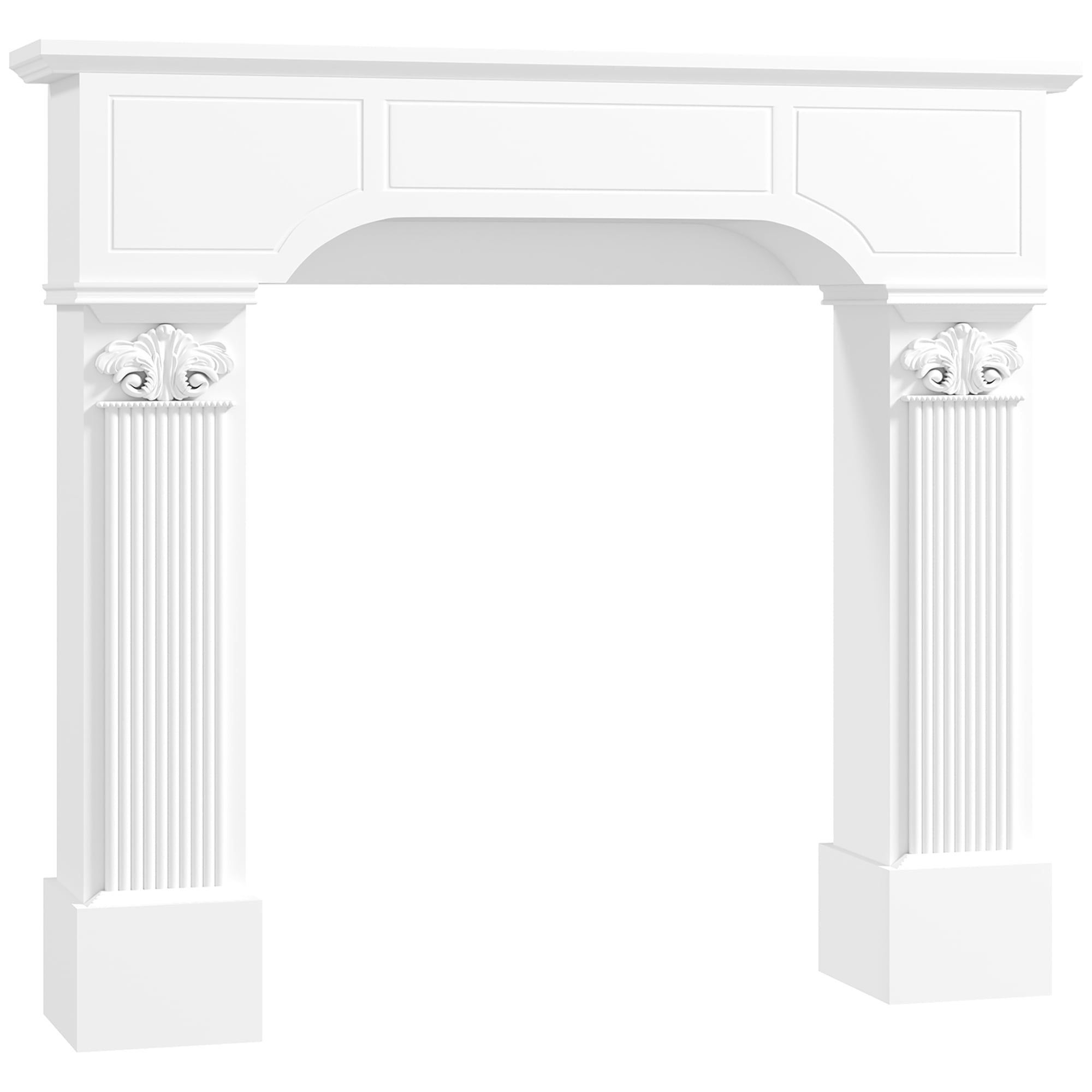 HOMCOM Baroque Fireplace Mantel, Freestanding Fireplace Surround with Ionic Leg for Electric Fireplaces, 43.3" W x 42.8" H, White