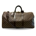 thumbnail image 1 of Pre-Owned Louis Vuitton Keepall 55 Bandouliere Damier Ebene Brown Boston Bag Shoulder... (Good), 1 of 7