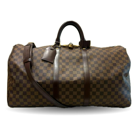 Pre-Owned Louis Vuitton Keepall 55 Bandouliere Damier Ebene Brown Boston Bag Shoulder... (Good)