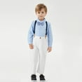 thumbnail image 2 of Gerichy Toddler Baby Boy Clothes Fall Winter Outfit, Boy Clothes Suit Gentleman Wedding Outfits Kids Formal Dress Shirt Bowtie Long Suspender Pants Overalls, 2 of 9