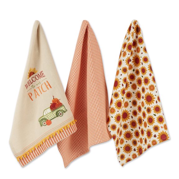 Assorted Pumpkin Patch Truck Dishtowel (Set of 3)