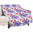 thumbnail image 1 of Manta súper suave con rosas y mariposas rosas, manta navideña de franela de microfibra para sofá cama, mullida y cálida de 40 x 50 pulgadas, 1 of 8