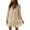 Beige, variant on Womens Bathing Suit Cover Ups Swimsuit Coverup V Neck 3/4 Sleeve Casual Summer Swimwear Beach Cover Up Dress