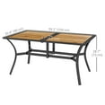 thumbnail image 3 of Outsunny Table à Manger de Patio Extérieur avec Trou pour Parasol pour 6 Personnes, 3 of 10