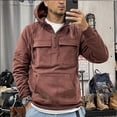 thumbnail image 3 of LAICAIW Men Tactical Sweatshirt Quarter Zip Cargo Pullover Hoodies Workout Gym Sports Running Outdoor Winter Jackets, 3 of 7