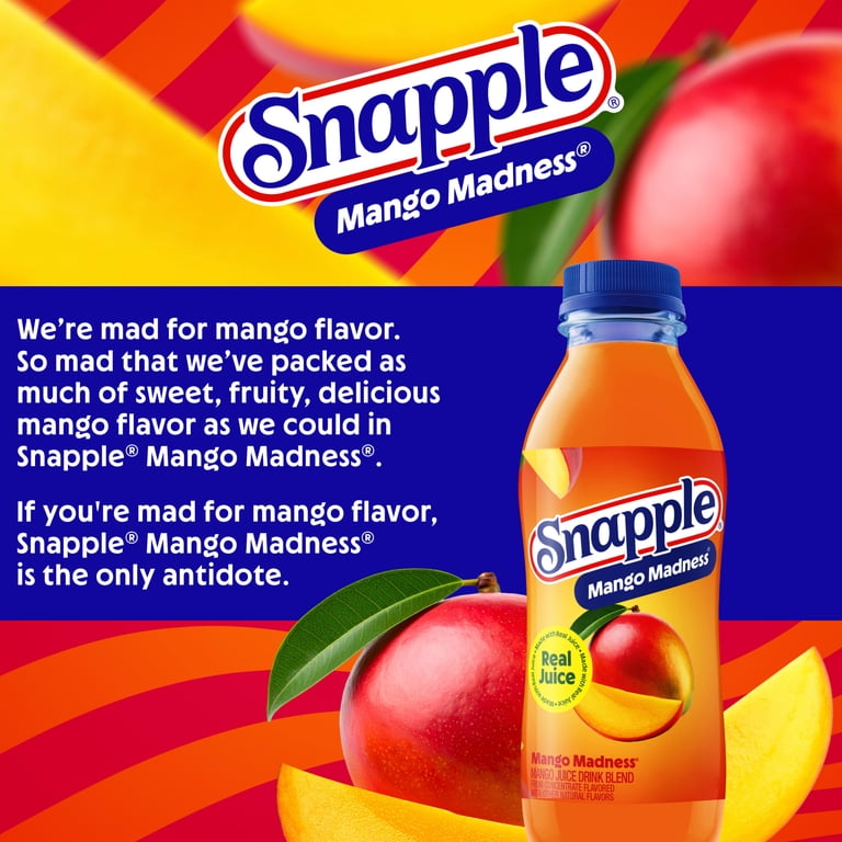Snapple All-Natural Mango Madness Fruit Juice Drink, 16 fl oz