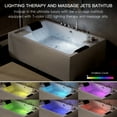 thumbnail image 4 of 71" x 47" Two-Person Jetted Tub with 12 Bubble Jets, 6 Large Water Jets & 12 Small Back Sprays, Thermostatic Control, Lighting, Acrylic Soaking Tub – White, ETL Certified, 4 of 7