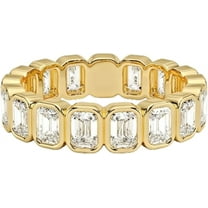 2Ct Emerald Cut Diamond Eternity Wedding Band 14K Gold Plated