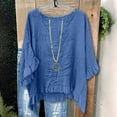 thumbnail image 4 of T Shirts For Women Blue Womens Tops Fashion V Neck 3/4 Length Sleeve Loose Fit Tees Lightweight, 4 of 5