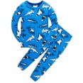 thumbnail image 2 of ATAIKU 100% Cotton Kids Baby Boys Long Sleeve Pajama Sets Toddler 2-Piece Sleepwear Child Summer Shark Pjs 2-8Y, 2 of 13