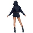 thumbnail image 2 of Leg Avenue Women's Bat Cropped Hoodie, Black, MED/LGE, 2 of 5