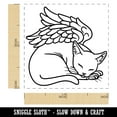 thumbnail image 2 of Sleeping Angel Cat Loss of Pet Self-Inking Rubber Stamp Ink Stamper - Green Ink - Small 1 Inch, 2 of 7