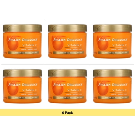 Avalon Organics Skin Moisturizer with Vitamin C 1.7 Oz Dermatologist Tested Plant-Based Formula Cruelty-Free - 6 Pack