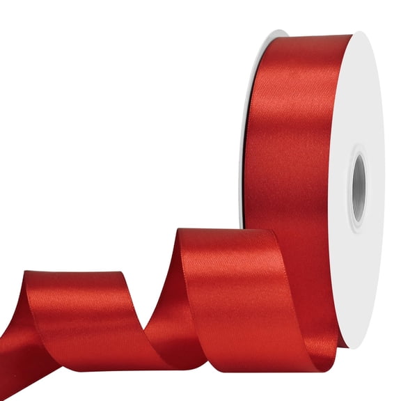1.5 Inch Wide Double Sided Red Satin Ribbon, 100 Yards Bulk Roll for Gift Wrapping Wedding Decorations Bouquets Balloons Crafts Hair Bows, Red