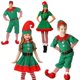 thumbnail image 4 of Disfraz familiar de elfo de Navidad para hombres, mujeres, niñas y niños, traje de juego de rol, ropa de rendimiento de fiesta de Santa Claus verde, 4 of 5