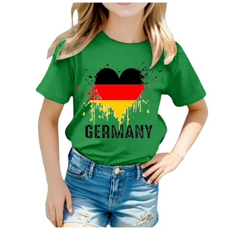 

Children Flag Of Germany Print Short Sleeve Round Neck T Shirt Fashion Trend Bottoming Shirt Tops Toddler Undershirt Girl 4t Camisole Shirts under 5 plus Size Girls Clothes Girls Shirts 2t Size 2