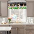 thumbnail image 5 of Valance Curtains for Kitchen Windows Happy Easter Spring Floral with Bunny Rod Pocket Valance Colorful Eggs and Black Burlap Short Window Curtain Topper for Bedroom Living Room 42x12in,1&nbsp;Panel, 5 of 9