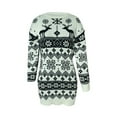 thumbnail image 3 of FOCUSNORM Robe Tricotée de Noël pour Femmes, Manches Longues, Jupe Courte, 3 of 6