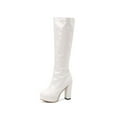 thumbnail image 6 of Wavsuf Cowgirl Boots for Women Western Knee High with High Heel Winter White Shoes Size 42, 6 of 6