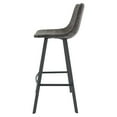 thumbnail image 4 of LeisureMod Elland Modern Upholstered Leather Bar Stool With Iron Legs & Footrest Set of 2, 4 of 8
