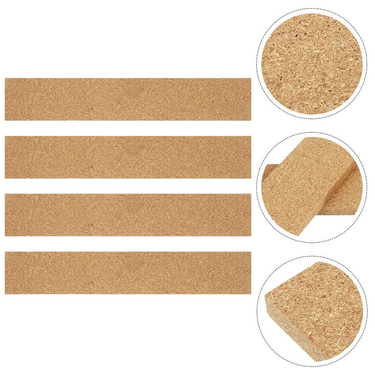 4pcs Bulletin Board Cork Strips Message Bulletin Strips Self-Adhesive Cork Strips, Size: 30X5X0.6CM