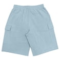 thumbnail image 4 of AHMOMEI Cotton Linen Shorts for Men Elastic Waist Drawstring Men's Beach Shorts Wide Leg Men Casual Shorts with Pockets Light Blue M, 4 of 4
