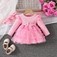 thumbnail image 3 of Fozruso Girls A-Line Dresses Net Sleeveless Dress With Headband Fashion Ribbed Jumpsuit For Baby Toddler Girls Party Occasion Sizes 12-18 Months, 3 of 7