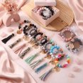thumbnail image 3 of 12 Set Teacher Appreciation Gifts Bulk Silicone Beaded Wristlet Keychain with Tassel Pendant Stretchy Bead Wristlet Keychain Teacher Appreciation Week Graduation Thank You Gifts, 3 of 6