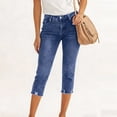 thumbnail image 5 of DuoJiaJ Stretch Capri Pants Slim Fit Ankle Jeans Casual Comfortable Trousers For Everyday Wear Women Casual Pants Blue L, 5 of 5