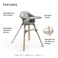 thumbnail image 2 of Trona Stokke Clikk Glacier Green con bandeja y arnés, 2 of 7
