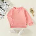 thumbnail image 4 of Hwmodou Toddler Girl Clothes Sets Toddler Kids Boy Girl Crewneck Sweatshirt Cotton Long Sleeve Solid Color Pullover Top Casual Spring Fall Clothes Everyday Wear, 4 of 9