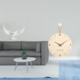 thumbnail image 2 of Escultura de ángel de resina con elegante y minimalista reloj de pared de madera nórdica para decoración moderna de hogar, oficina y estantería., 2 of 8