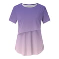 thumbnail image 6 of Ohufall Women's Maternity T Shirts Breastfeeding Breathable Short Sleeve T-shirts Comfortable Gradient Color Nursing Tops, 6 of 8