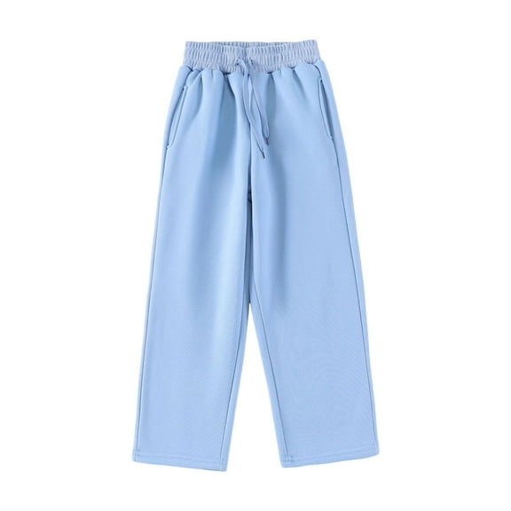 Kogui Athletic Pants for Boys Boy's Wide Leg Cargo Baggy Sweatpants Casual Sports Jogges Long Trousers Size 12-14 (Sky Blue,12-14 Years)
