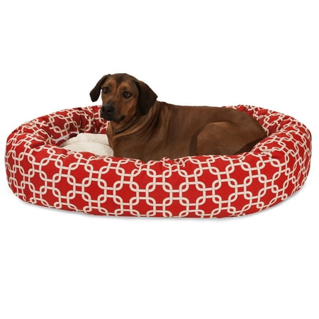 UPC: 0788995546306 | Majestic Pet | Links Sherpa Bagel Pet Bed For Dogs  Red  Extra Large