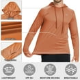 thumbnail image 5 of Satankud Men's UPF 50+ Long Sleeve Sunscreen Hoodie UV Sun Protection Hoodie with Thumbholes for Workout Fishing Hiking Sports Long Sleeve Hoodie Orange 2XL, 5 of 7