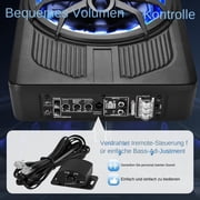 10 Inch Compact Amplified Subwoofer Enclosure, Under Seat Car Subwoofer with Amp and LED, Active Powered Underseat Subs, 800W, External Bass Control, Perfect for Small Vehicles