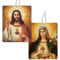thumbnail image 4 of The scent of Christ, 3-pack mix Catholic, religious icons, hanging car air freshener, 3 scents with saint image art, inspirational car rearview mirror accessories, fun deodorizer for cars, homes, clo, 4 of 5