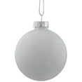 thumbnail image 6 of Northlight 2-Finish Glass Ball Christmas Ornaments - 2.5" (65mm) - Pearl White - 9ct, 6 of 9